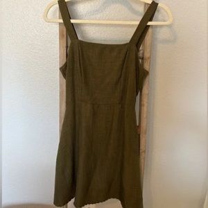 Altard State Green Olive Open Back Tie Summer Dress